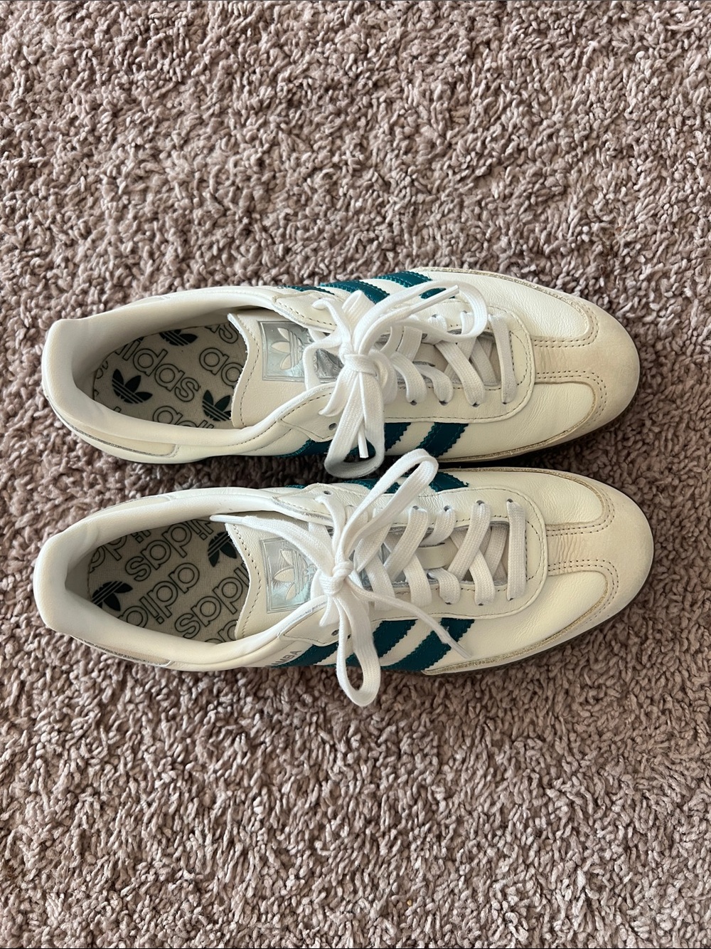Samba Sneakers White Legacy Teal Limited Seasonal Size 8.5 - Picture 2 of 7